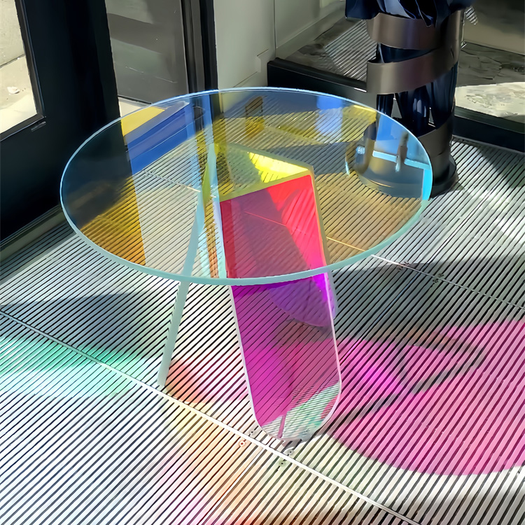 Rainbow color small round acrylic coffee table 5A71 Rainbow color small round acrylic coffee table 5A71