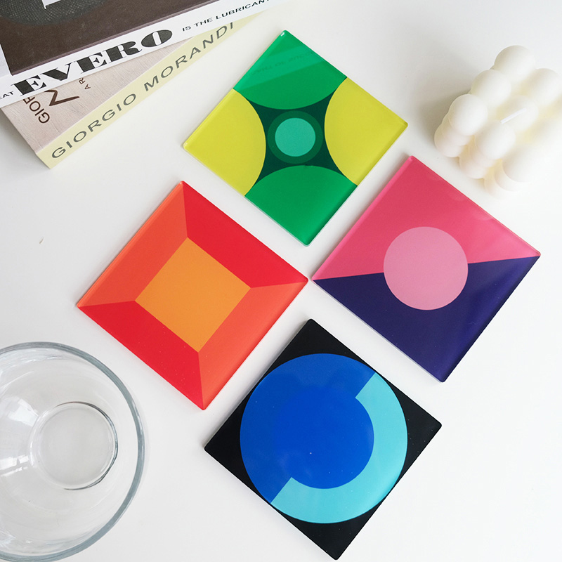 Geometric pattern square acrylic coaster 5E15 Geometric pattern square acrylic coaster 5E15